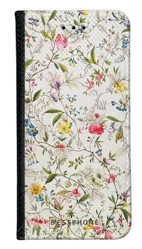 Portfel Wallet Case Samsung Galaxy Xcover 3 białe kwiatki