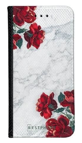 Portfel Wallet Case Xiaomi Redmi 8A róże i marmur