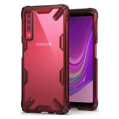 Ringke Fusion X etui pancerny pokrowiec z ramką Samsung Galaxy A7 2018 A750 czerwony (FUSG0007-RPKG)