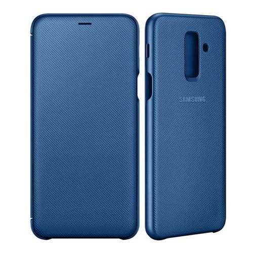 Samsung Wallet Cover etui kabura bookcase z kieszonką na kartę Samsung Galaxy A6+ 2018 niebieski (EF-WA605CLEGWW)