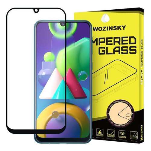 Wozinsky super wytrzymałe szkło hartowane Full Glue na cały ekran z ramką Case Friendly Samsung Galaxy M30s / Galaxy M21 czarny