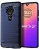 Carbon Case elastyczne etui pokrowiec Motorola Moto G7 / G7 Plus niebieski
