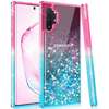 Etui Samsung Galaxy A51 Diamond Liquid Przelewany Brokat różowo-niebieskie