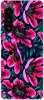Foto Case Sony Xperia 5 IV różowo czarne kwiaty